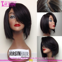 Factor price 100% human hair silk top lace front wig
